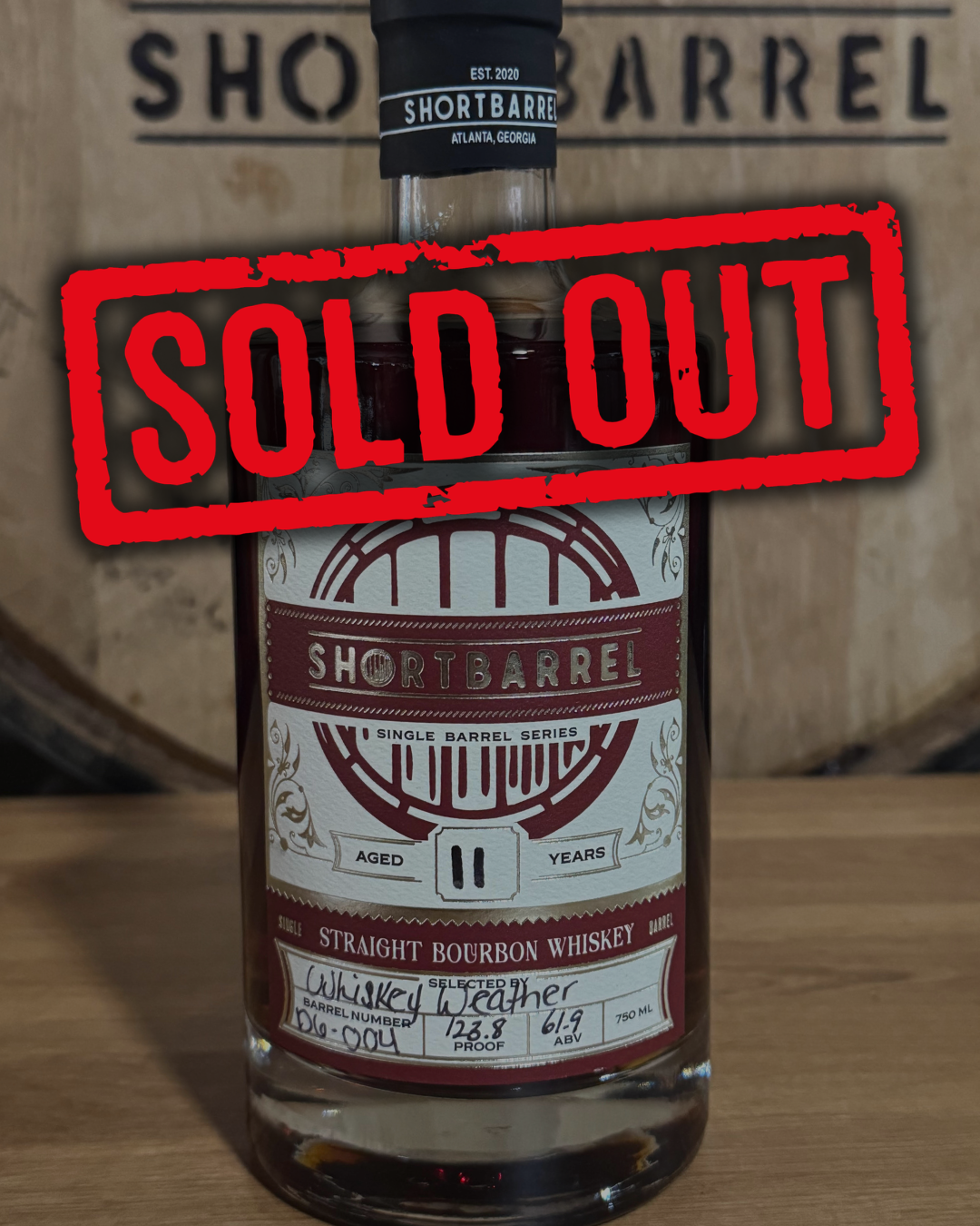 Shortbarrel 11 Year Bourbon Whiskey Weather Barrel Pick